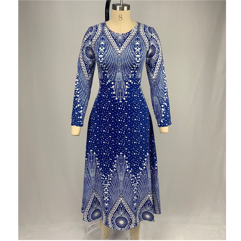 Long Sleeve Maxi Dress variant CJNSSYLY08397-Blue-3XL|CJNSSYLY08397-Blue-XL|CJNSSYLY08397-Blue-S|CJNSSYLY08397-Blue-L|CJNSSYLY08397-Blue-M|CJNSSYLY08397-Blue-4XL|CJNSSYLY08397-Blue-XXL|CJNSSYLY08397-Blue-5XL