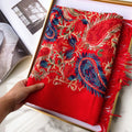 Nepal Cashmere Cotton Embroidery variant CJNSFSWJ00315-Scarlet