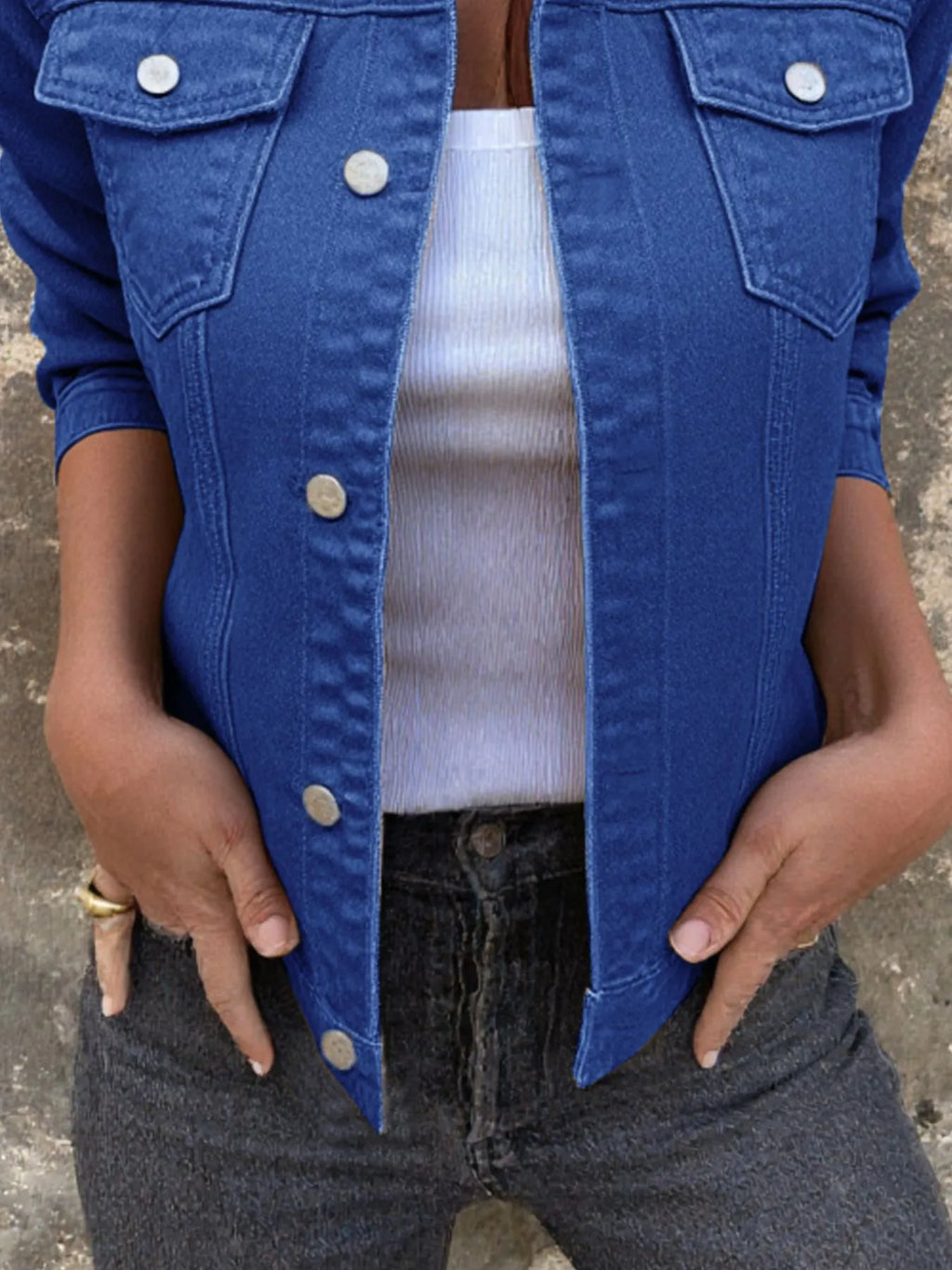 Button Front Closure Denim Jacket (24)