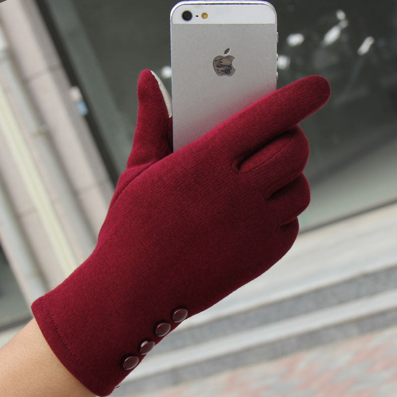 Velvet Phone Cotton Gloves photo 2