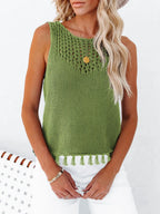 Cutout Tassel Round Neck Tank (15)