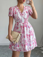 Floral Wrap Dress Flutter Sleeves (14)