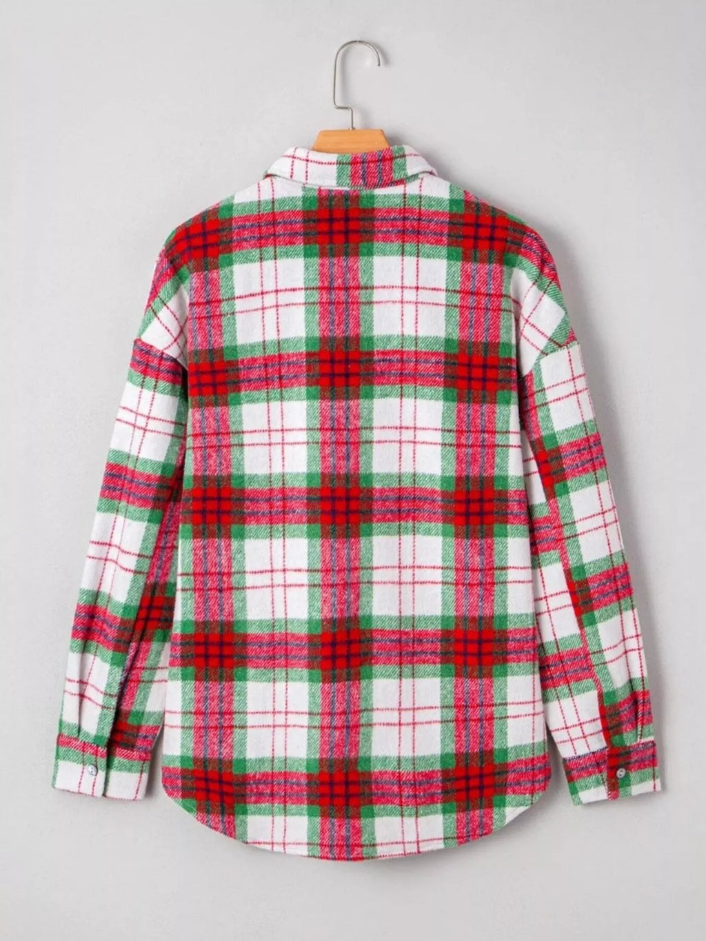 Plaid Button-down Long Sleeve Shacket (4)