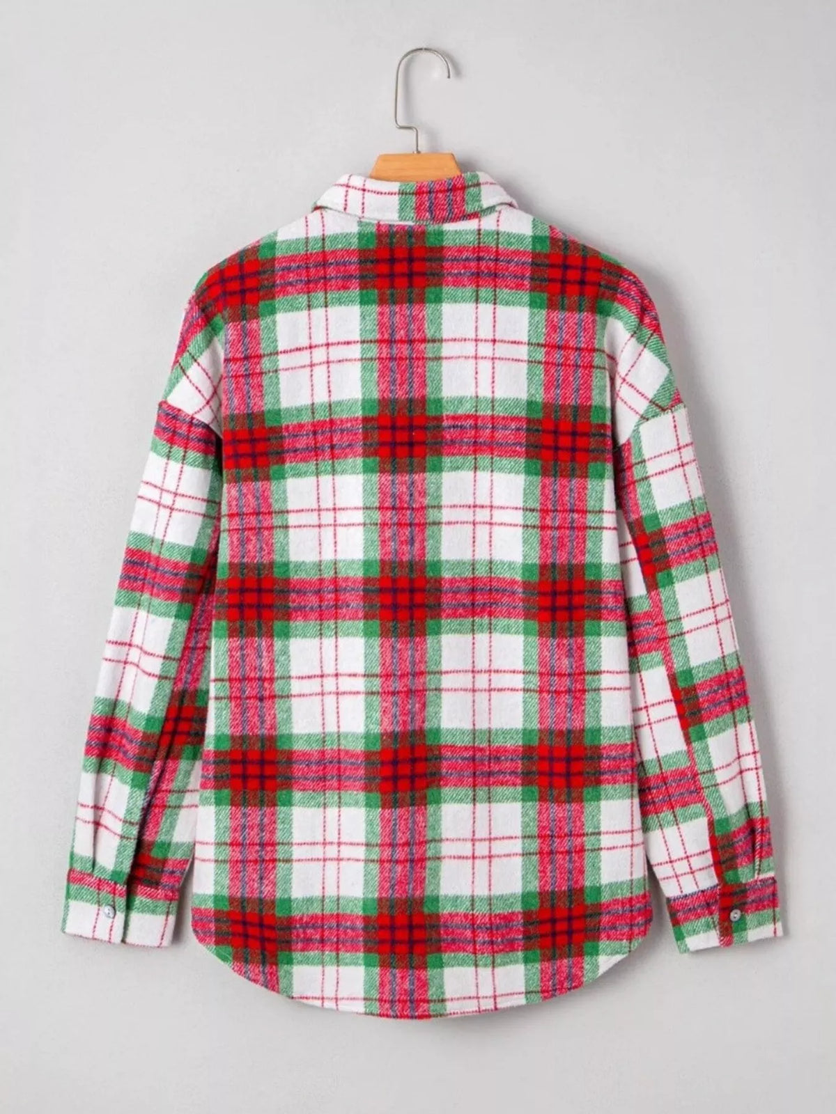 Plaid Button-down Long Sleeve Shacket (4)