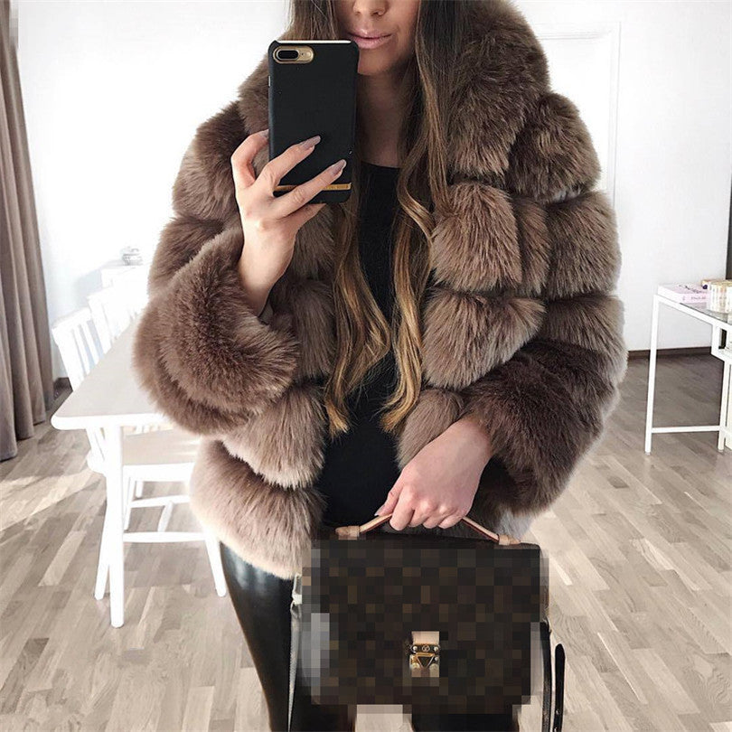 Faux Fur Jacket variant CJNSWTYM00650-Brown-M|CJNSWTYM00650-Brown-L|CJNSWTYM00650-Brown-XL|CJNSWTYM00650-Brown-3XL|CJNSWTYM00650-Brown-XXL|CJNSWTYM00650-Brown-S