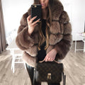 Faux Fur Jacket variant CJNSWTYM00650-Brown-M|CJNSWTYM00650-Brown-L|CJNSWTYM00650-Brown-XL|CJNSWTYM00650-Brown-3XL|CJNSWTYM00650-Brown-XXL|CJNSWTYM00650-Brown-S