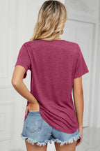 V-neck Short Sleeve T-shirt (24)