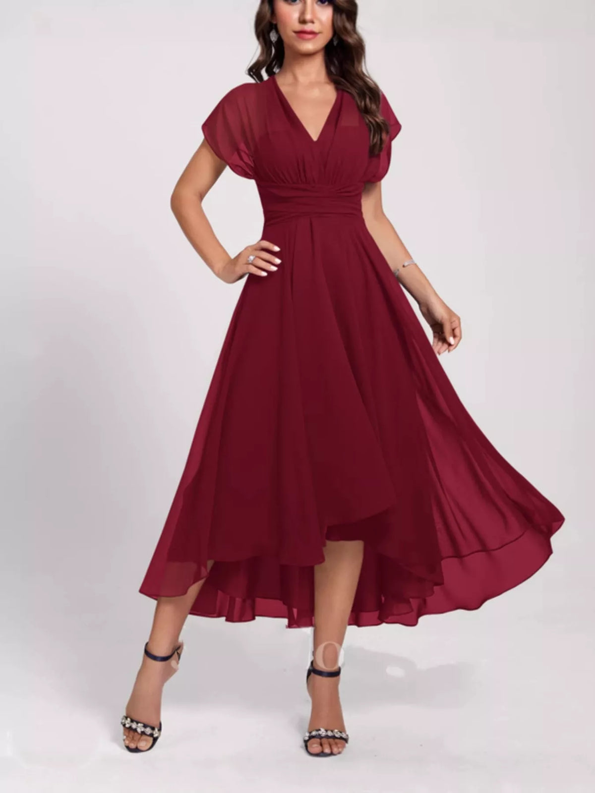 Ruched A-line Midi Dress (11)