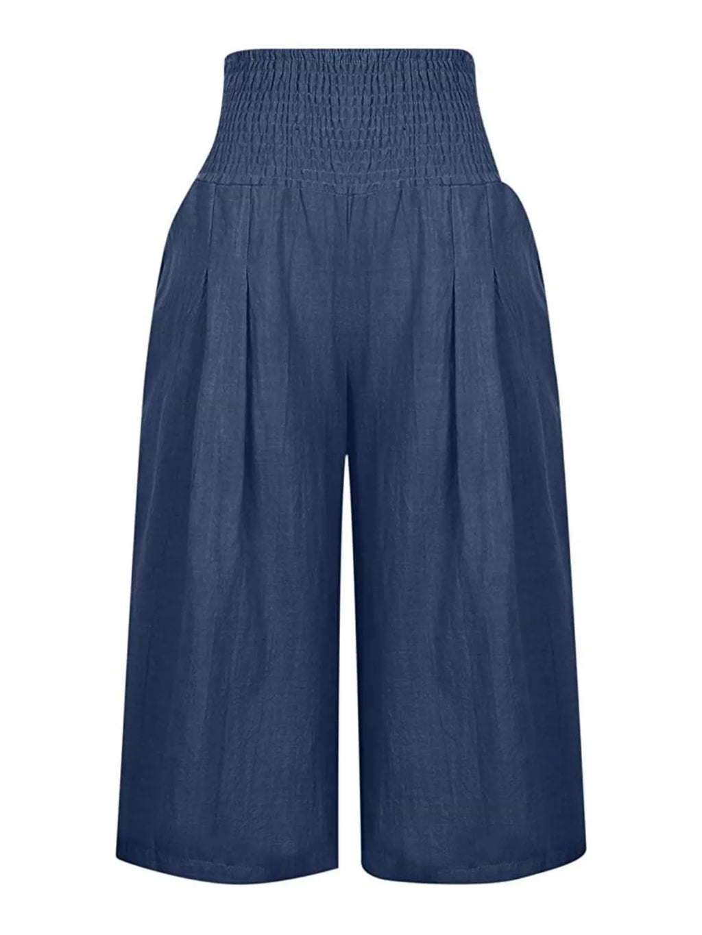 Smocked Wide-leg Capri Pants (12)