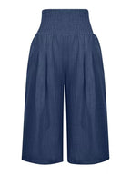 Smocked Wide-leg Capri Pants (12)