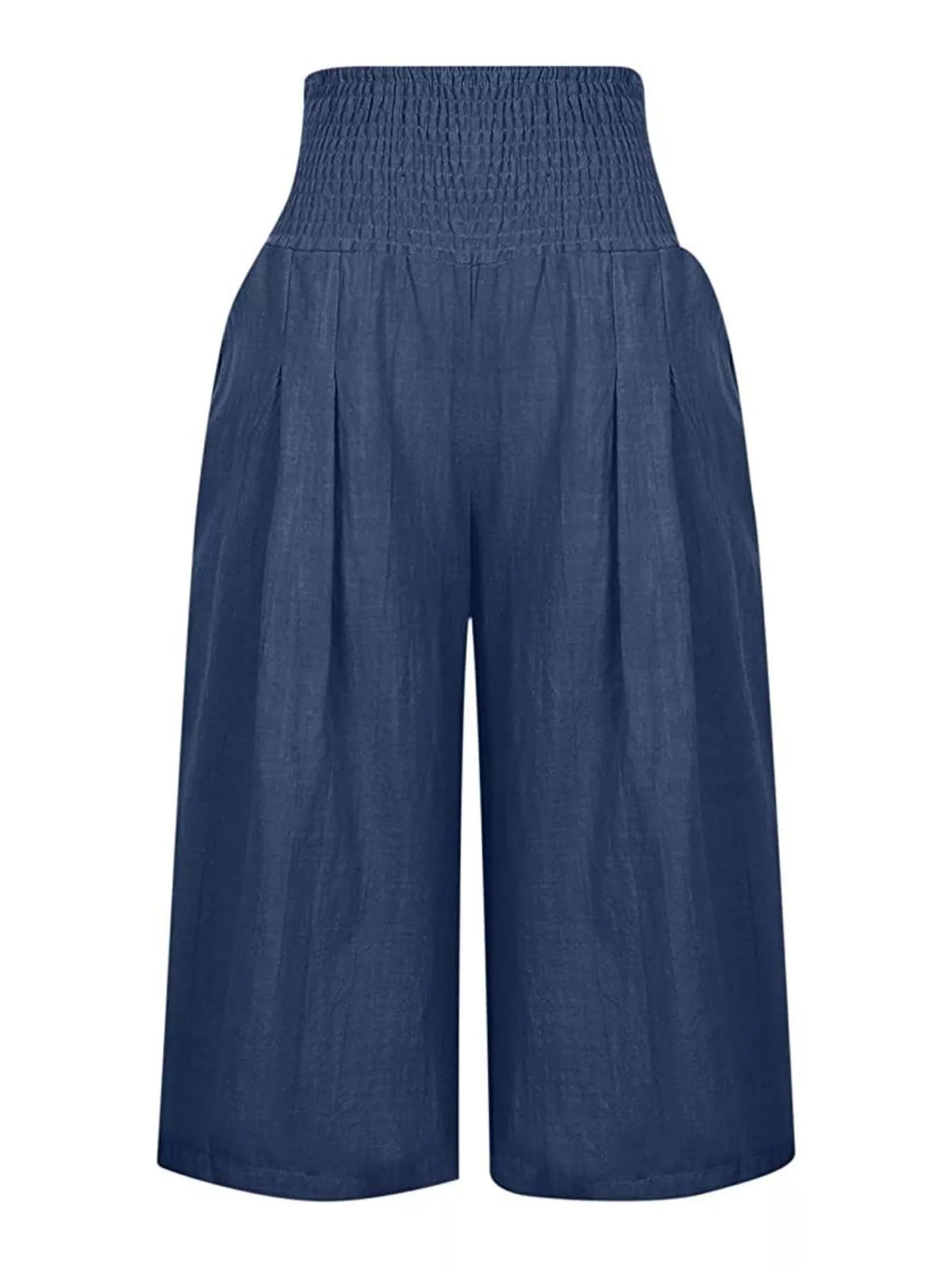 Smocked Wide-leg Capri Pants (12)