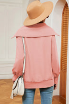 Half Zip Lantern Sleeve Sweatshirt (2)