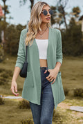 Cable-knit Long Sleeve Cardigan Pocket