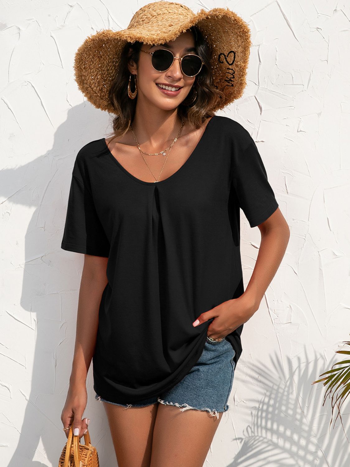 Lace Trim Short Sleeve Top (12)