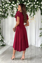 Surplice Puff Sleeve Midi Dress (9)