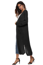 Long Sleeve Open Front Buttoned Cardigan (14)