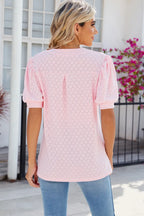 Eyelet Notched Puff Sleeve T-shirt (16)