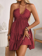 Smocked Halter Neck Tiered Dress (11)