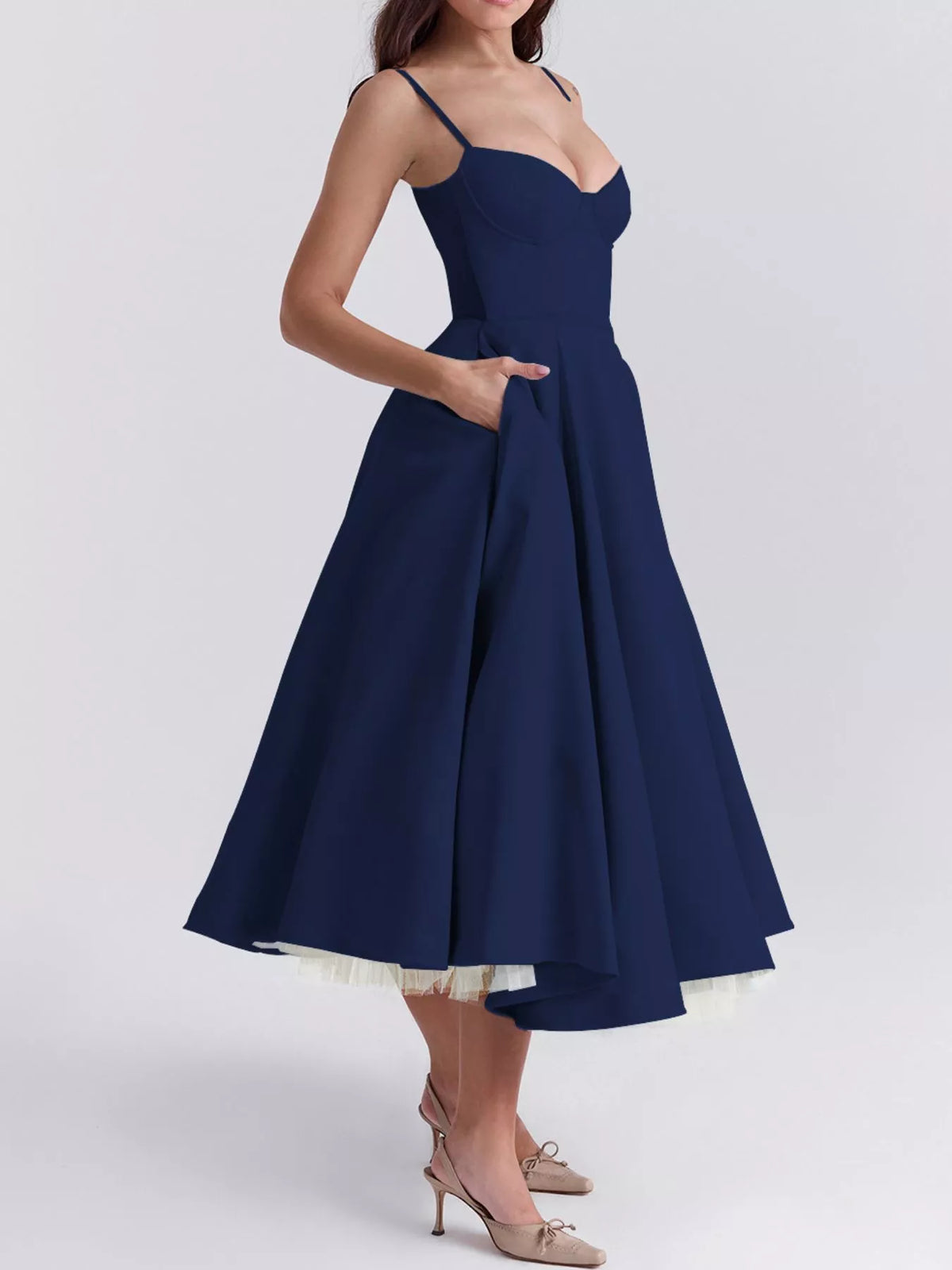 Sweetheart Neck A-line Midi Dress (31)
