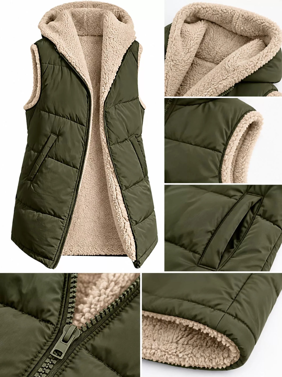 Full Size Hooded Sherpa-lined Puffer Vest Coat Plus (19)
