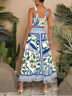 Floral Print Crop Top Skirt Set (5)
