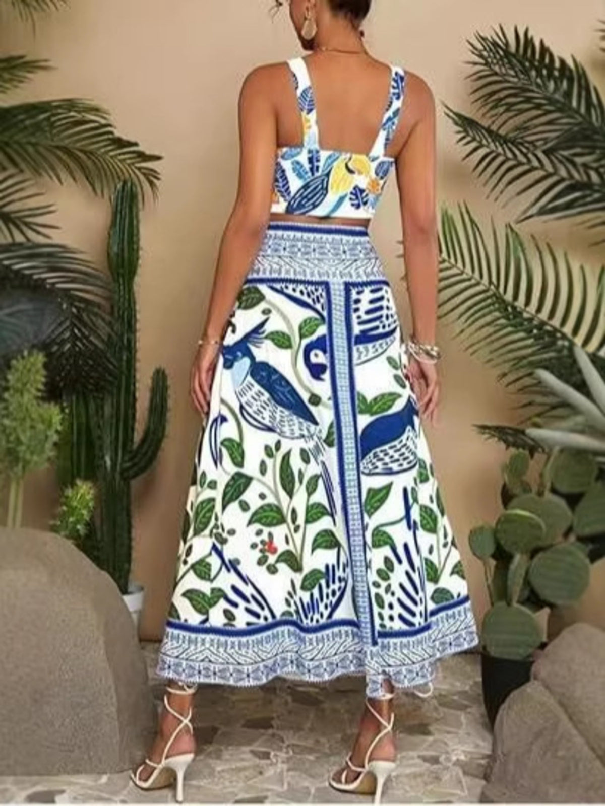 Floral Print Crop Top Skirt Set (5)