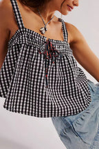 Tied Front Textured Square Neck Cami (6)