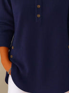 Full Size Button Detail Corduroy Top Plus (6)