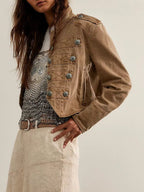 Decorative Button Cropped Jacket (13)