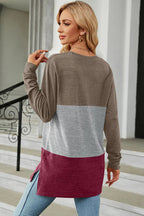 Block Round Neck Long Sleeve T-shirt (18)