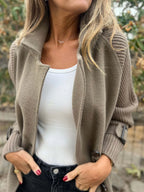 Full Size Texture Knit Longline Coat Plus (4)
