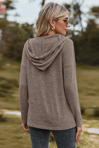 Drawstring Dropped Shoulder Hooded T-shirt (20)