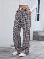 Plaid Wide Leg Casual Pants (19)