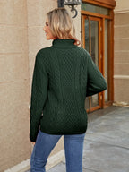 Cable-knit Mock Neck Sweater (15)