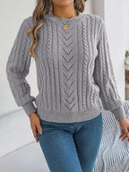 Cable-knit Round Neck Sweater (16)