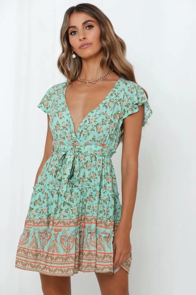 V-neck Print Dress photo 4