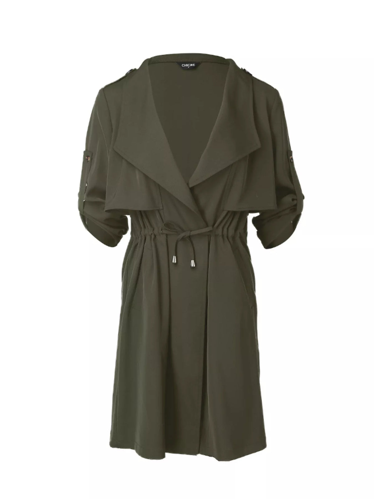 Drape Collar Lightweight Trench Coat (21)