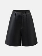 Pu Leather High Rise Shorts (3)