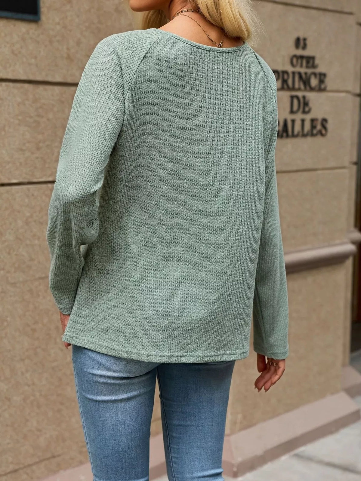 Ribbed Knit Raglan Sleeve T-shirt (7)