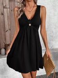 Sleeveless V-neck A-line Dress
