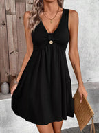 Sleeveless V-neck A-line Dress