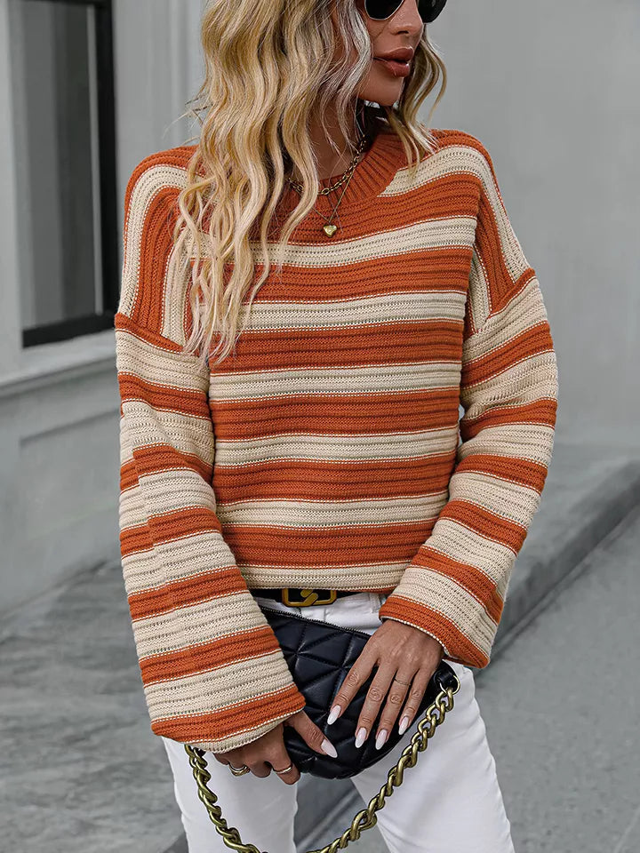 Striped Dropped Shoulder Sweater (12)
