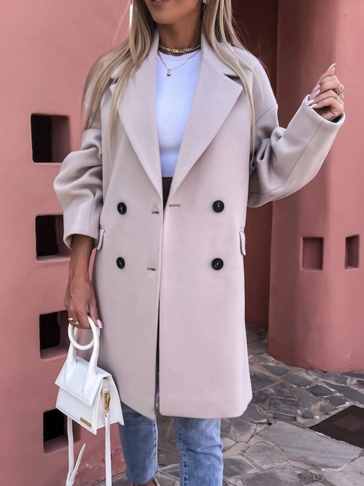 Full Size Double-breasted Wool Coat Plus (12)