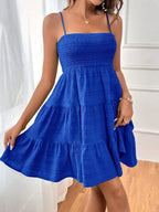Smocked Tiered Sleeveless Mini Dress (3)