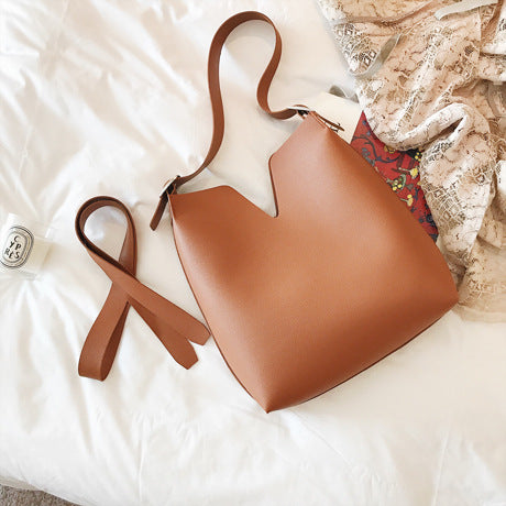 Korean Bucket Crossbody Handbag variant CJBHNSNS01565-Brown