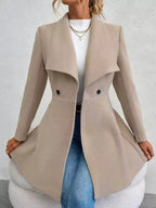 Double-breasted Wool Blend Coat