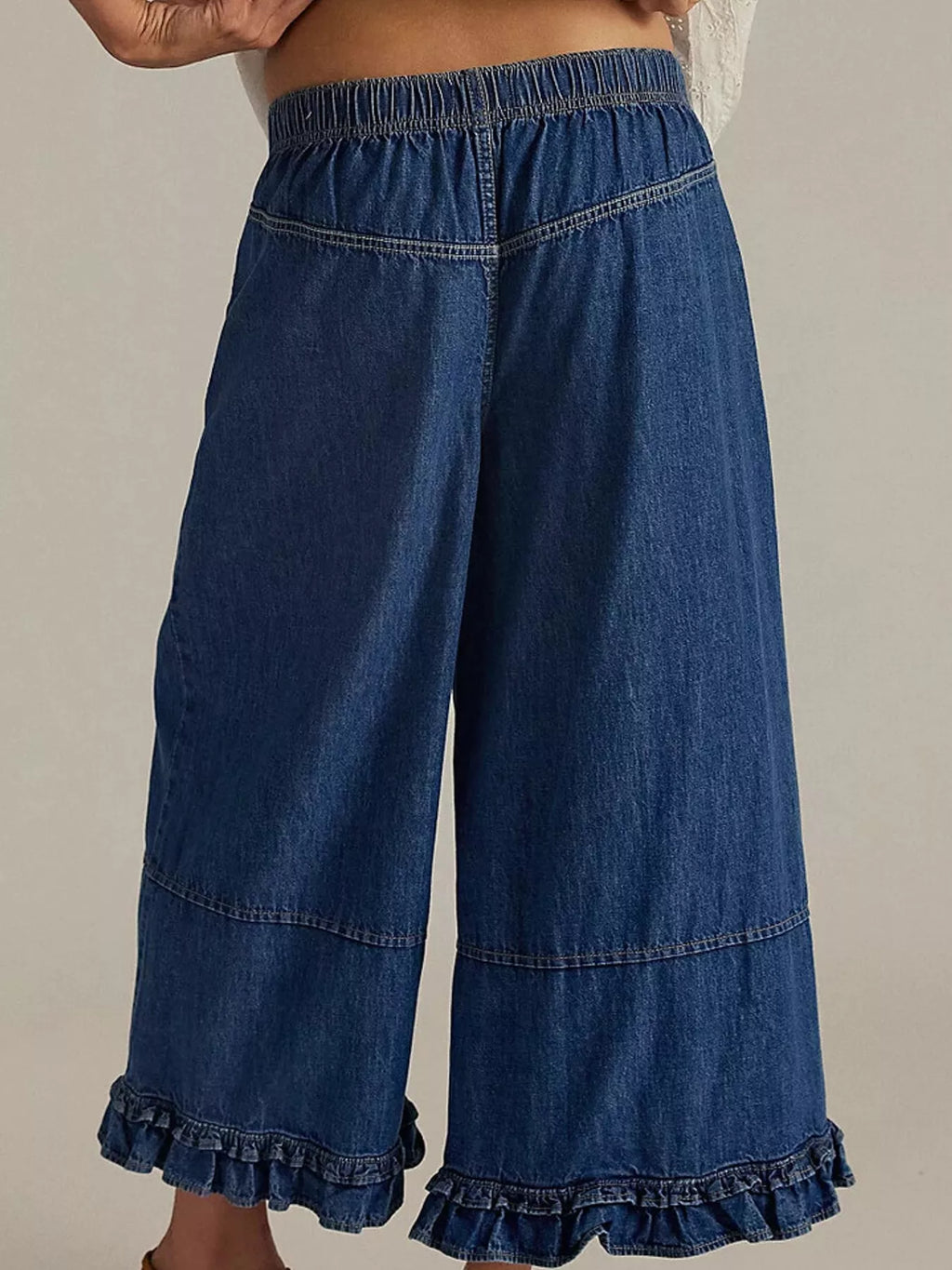 Wide-leg Ruffle Hem Jeans (3)