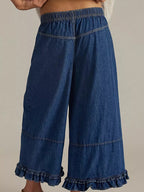 Wide-leg Ruffle Hem Jeans (3)