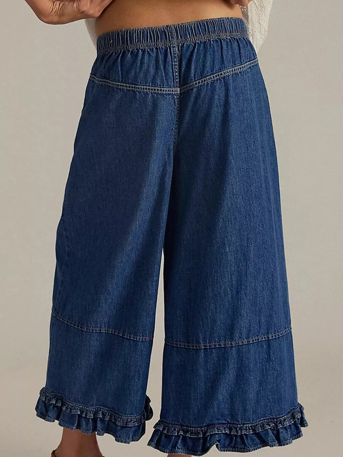 Wide-leg Ruffle Hem Jeans (3)