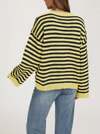 Striped Dropped Shoulder Sweater (8)